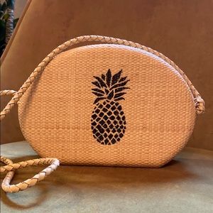 Schutz raffia handbag custom paint